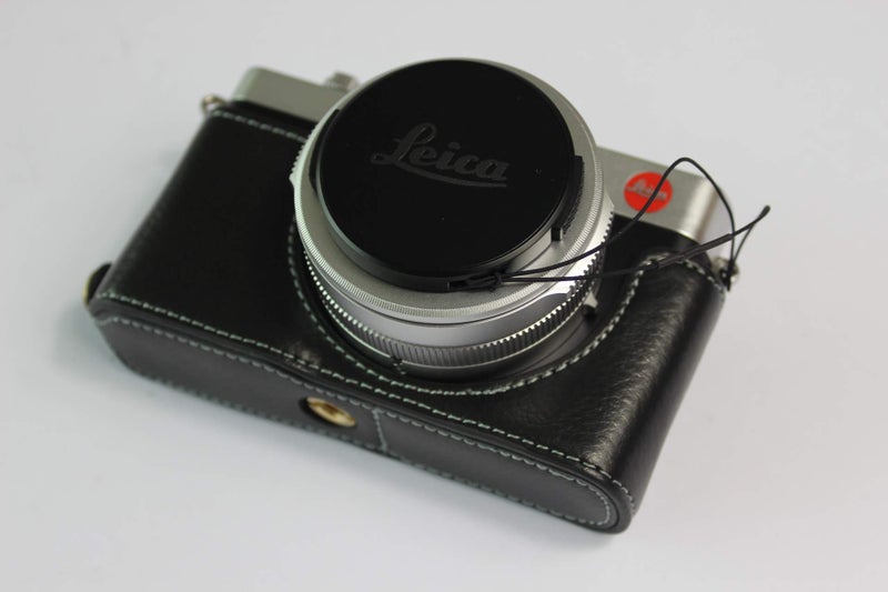 BolinUS D-Lux 7 Case, BolinUS Handmade Genuine Real Leather Half Camera Case Bag Cover for Leica D-Lux 7 Bottom Opening Version + Hand Strap (Black) - Image 2